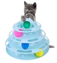 Интерактивная игрушка для кошек "Счастливое кольцо" - многоярусное треугольное